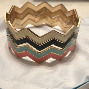 Stack of 4 Chevron Enamel Bracelets!